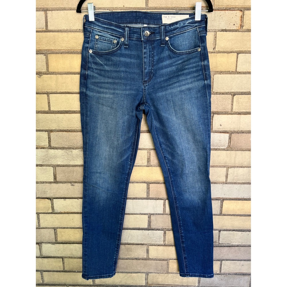 Rag & Bone Cate Mid-Rise Skinny Jeans Medium Wash Blue Stretch Denim Size 27 / 4